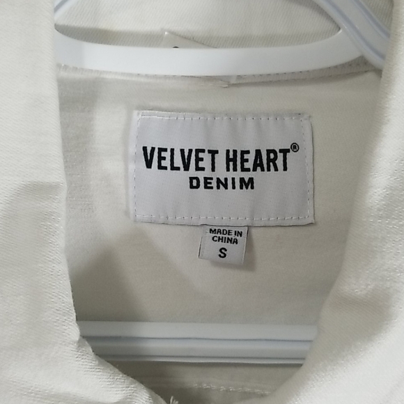 Velvet Heart White Denim Jacket - Picture 5 of 8